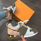 Женские кроссовки, осенняя Повседневная дышащая замшевая кожаная спортивная обувь на платформе, модная обувь для бега, прогулок, на шнуровке, женские кроссовки