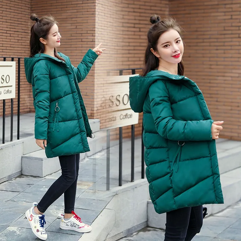 Brieuces Women winter jackets Casual solid thick warm parkas coat female snow wear outwear |
