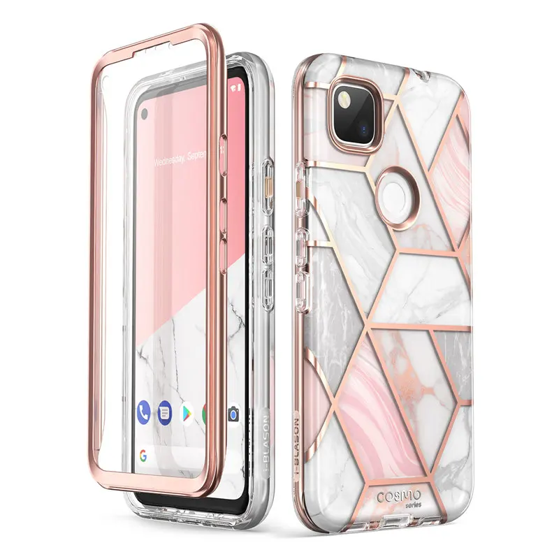 Фоточехол для Google Pixel 4A (выпуск 2020 года) полноразмерный мраморный блестящий чехол