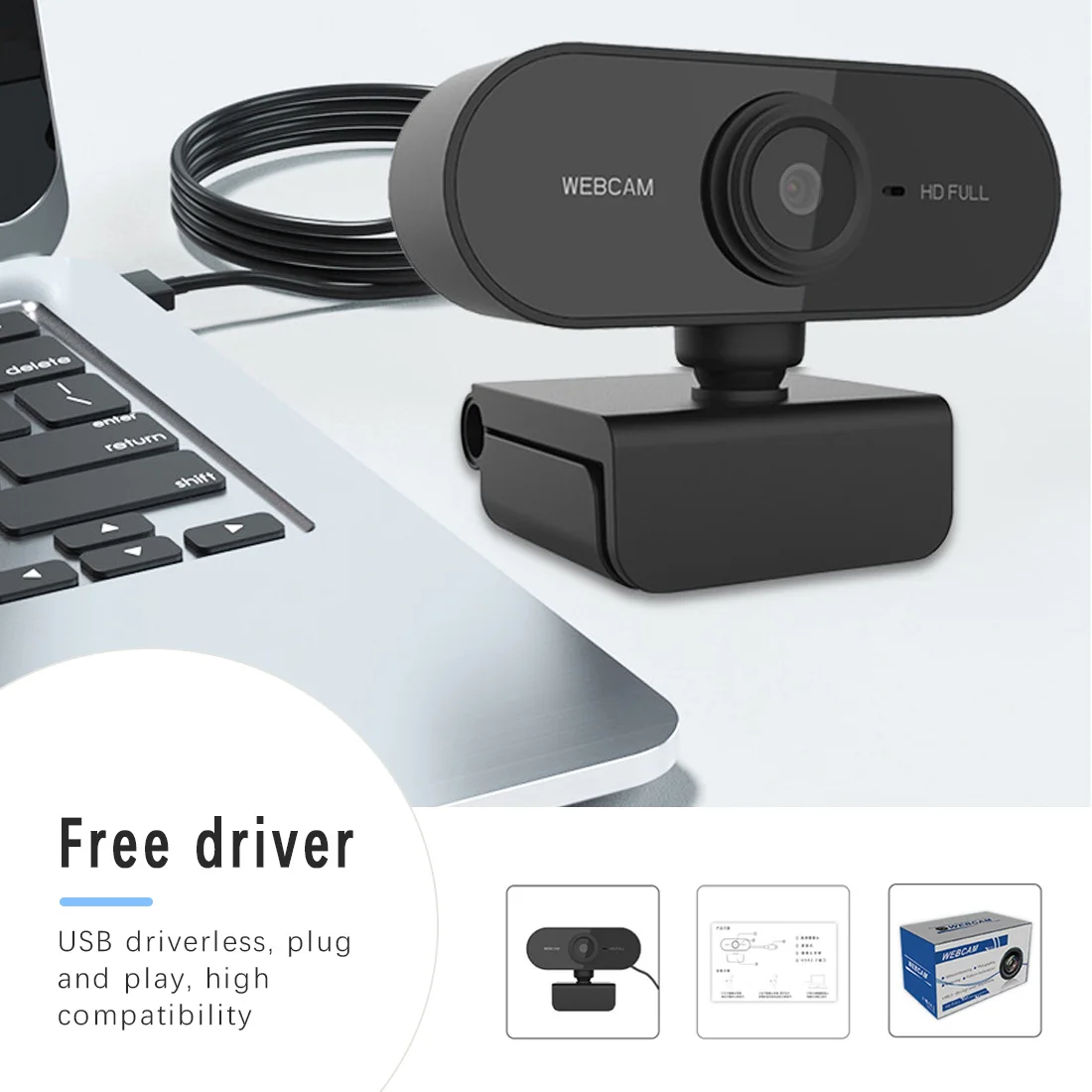 1080P Full HD Web Camera With Microphone Webcam USB Plug Cam For PC Computer Mac Laptop Desktop YouTube Skype Mini | Компьютеры и офис
