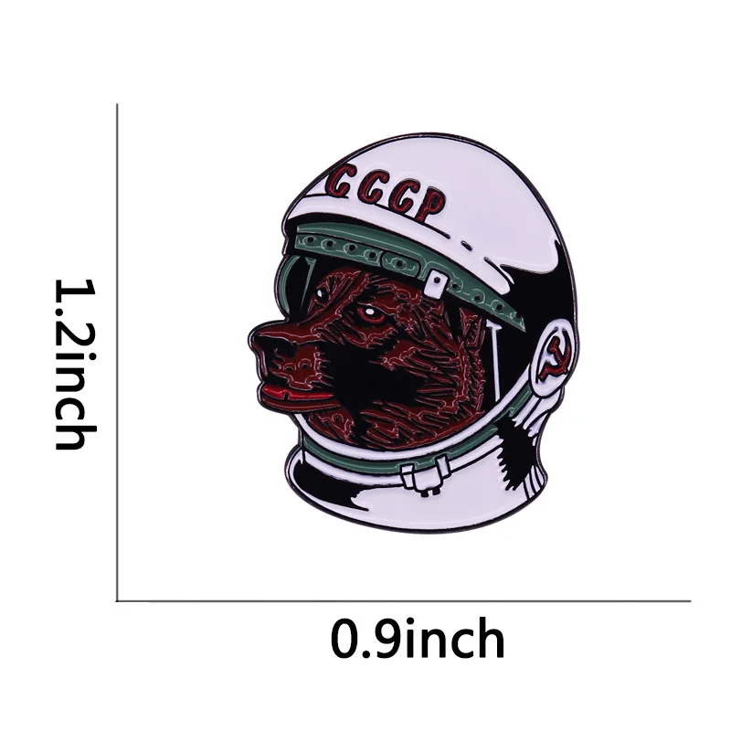 Astronaut Laika Dog CCCP Pin Soviet Union The First Space Traveler Badge Funny Cool Gift | Brooches
