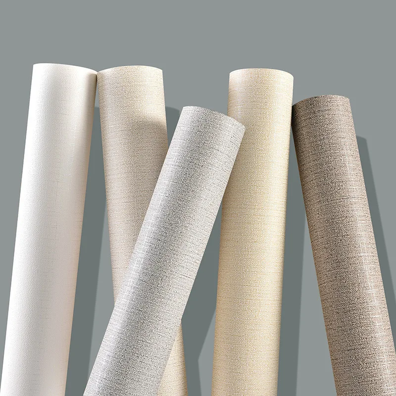 Современная короткая однотонная настенная бумага из нетканого материала для