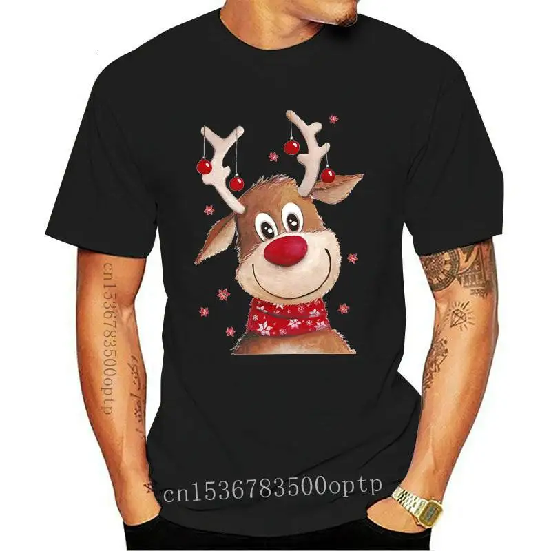 

New T Shirt Men Kawaii Harajuku Fashion Tshirt Cute Santa Claus Reindeer Tops Tee Women Cartoon Clothes Merry Christmas T-shirt