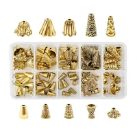 tibetan style alloy bead cap bead cone antique golden for jewelry making diy 13 5x7x3cm 8pcscompartment 80pcsbox