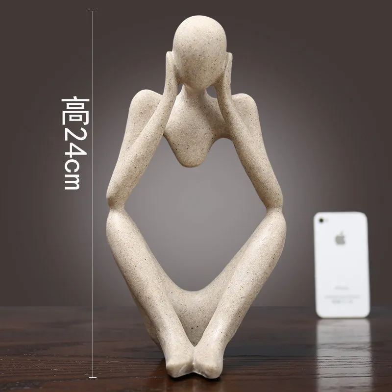 

New Living Room Decoration Abstract Art Resin Figure Sculpture Model Decoration Ornaments Home Yoga Studio Decoration Ornaments