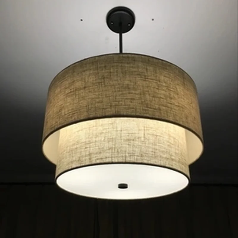 Современный абажур из льняной ткани светодиодный подвесной светильник