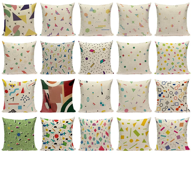 

Nordic Geometric Decor Pillow Case For Bed Minimalist Line Dot Cushion Cover Cube Shape Square Decoration For Covers Cushions