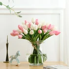 Искусственные цветы тюльпаны, 10 шт., аксессуары для украшения дома, свадьбы, гостиной, скрапбукинга, искусственные растения, сделай сам, белый, розовый