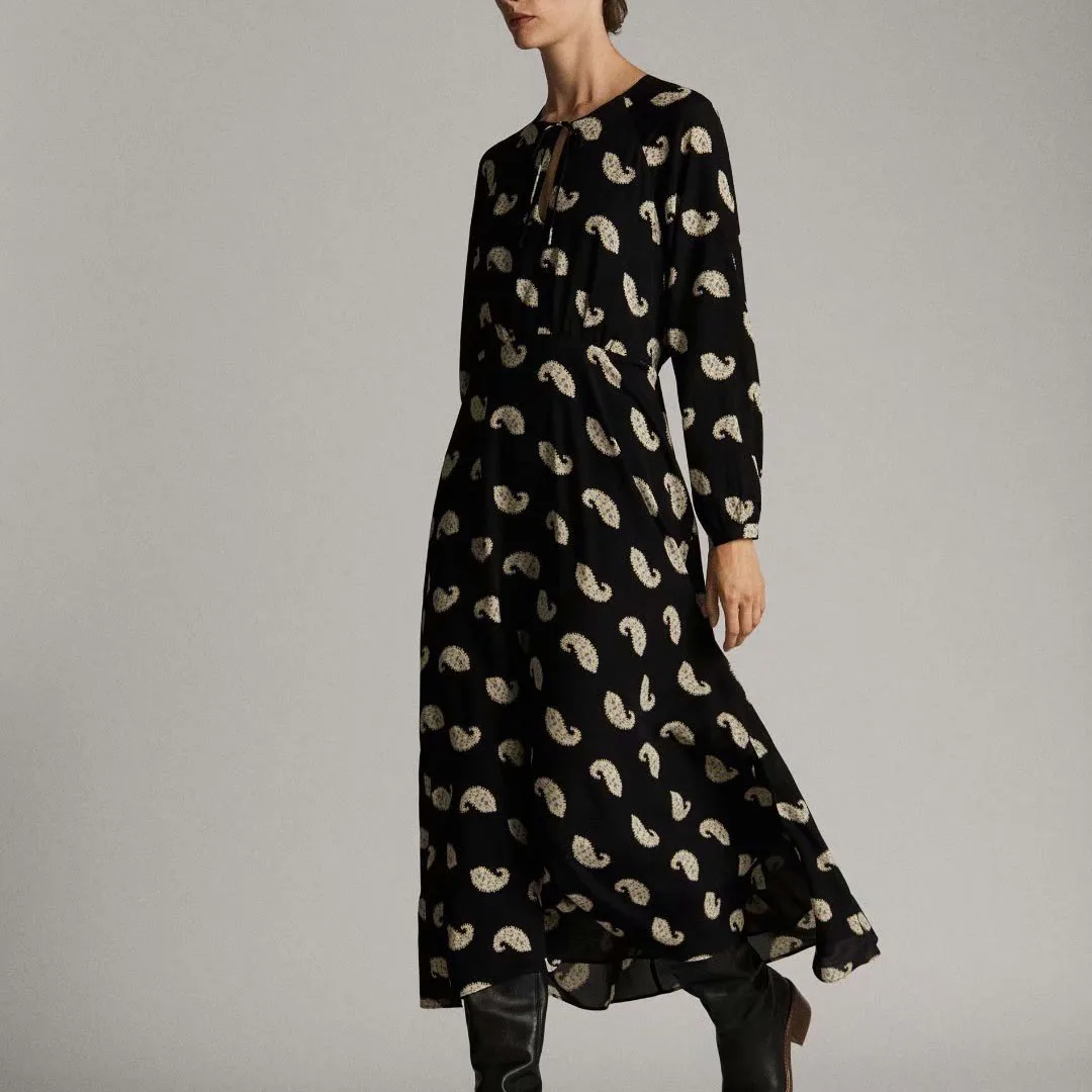 Женское платье с принтом Za осеннее длинным рукавом O9317 2019|Женские платья| |