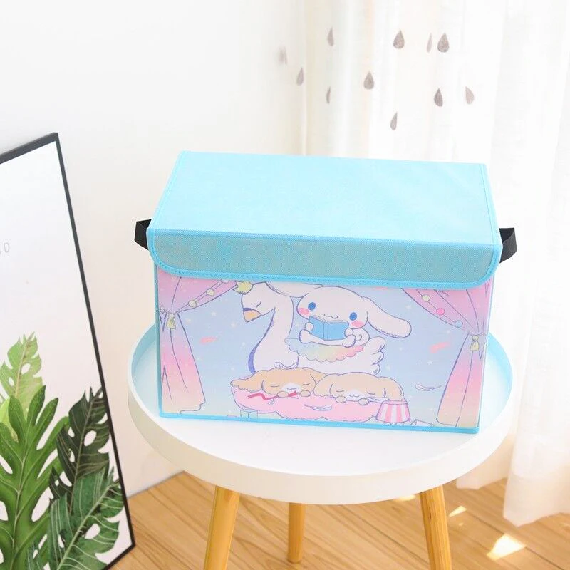 

Cute Cartoon Makeup Bag Twin Stars Storage Box with Lid Non-woven Home Finishing Box Underwear Cosmetic Bag Storage Box