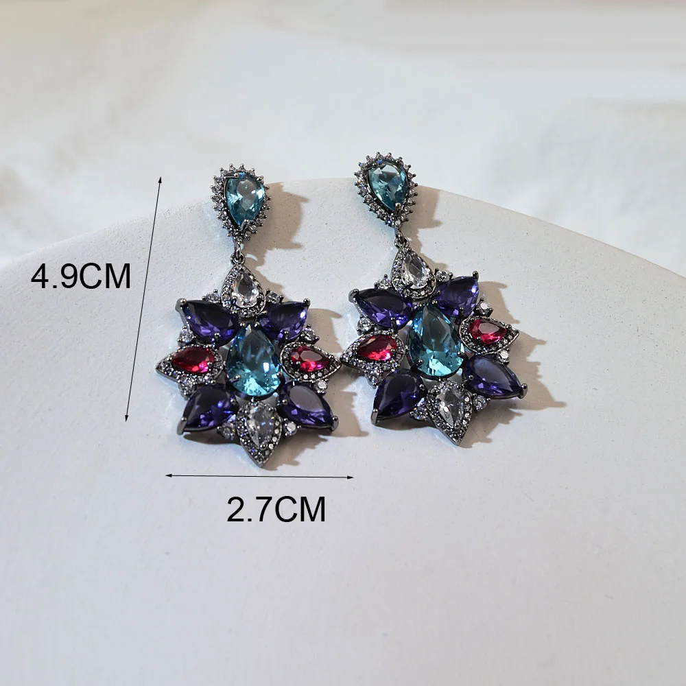 

CINDY XIANG New Arrival Cubic Zirconia Geometric Stud Earrings For Women Luxury Shining Copper Earrings Party Accessories Gift