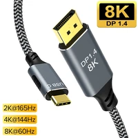 usb c to displayport cable 8k dp type c 3 1 to display port 1 4 cable thunderbolt 3 to 8k dp for macbook pro samsung s21 huawei
