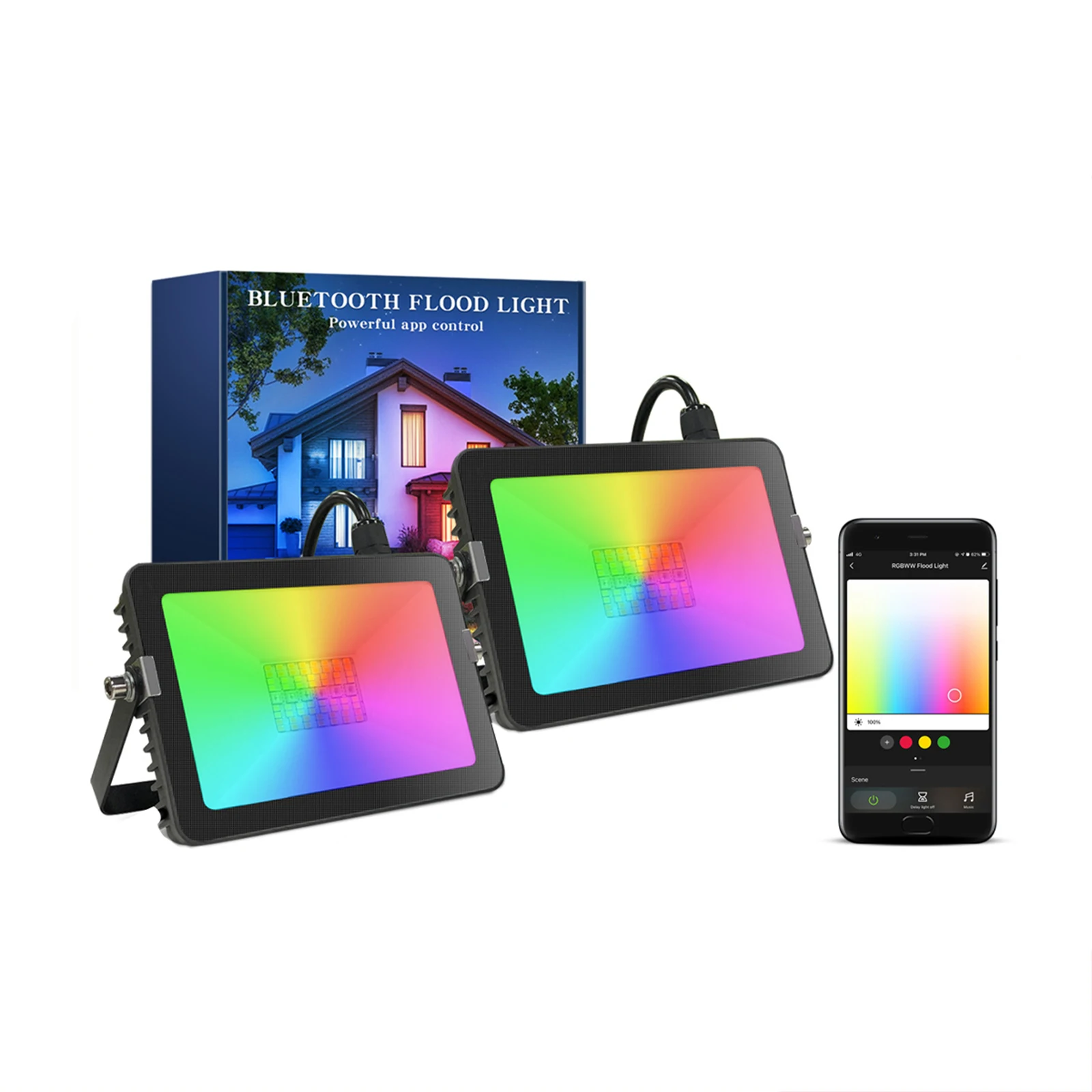 20 Вт Водонепроницаемый Светодиодный прожектор заливающего света RGB Bluetooth