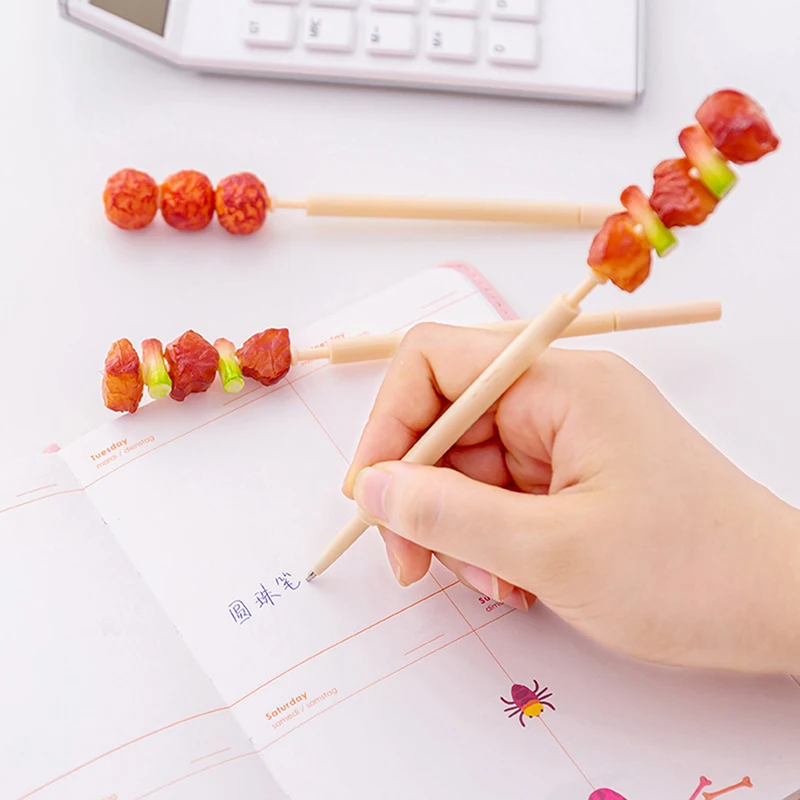 new Creative Ball Point Pen 0.7mm Meat Skewers Signature Primary School Supplies Cute Stationery 1 Pcs |