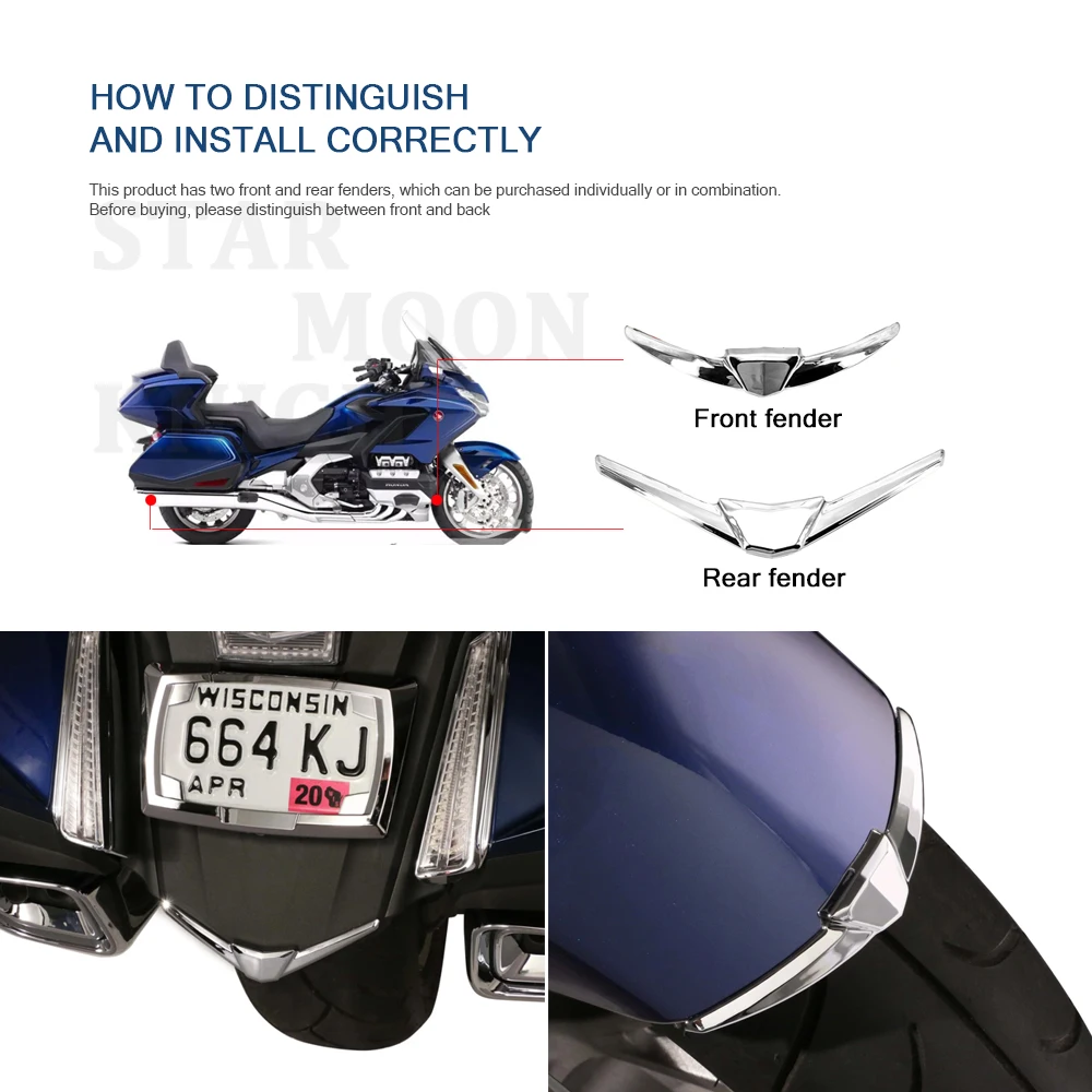 ABS хромированный мотоциклетный передний и задний для крыла наконечник отделки