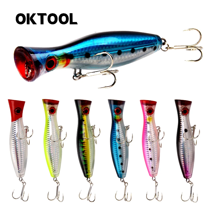 

OKTOOL 12.5cm 40g Big Popper Fishing lure Crankbait Iscas Artificial Wobblers ABS Hard Bait Pesca Bass Carp Pike Fishing Tackle