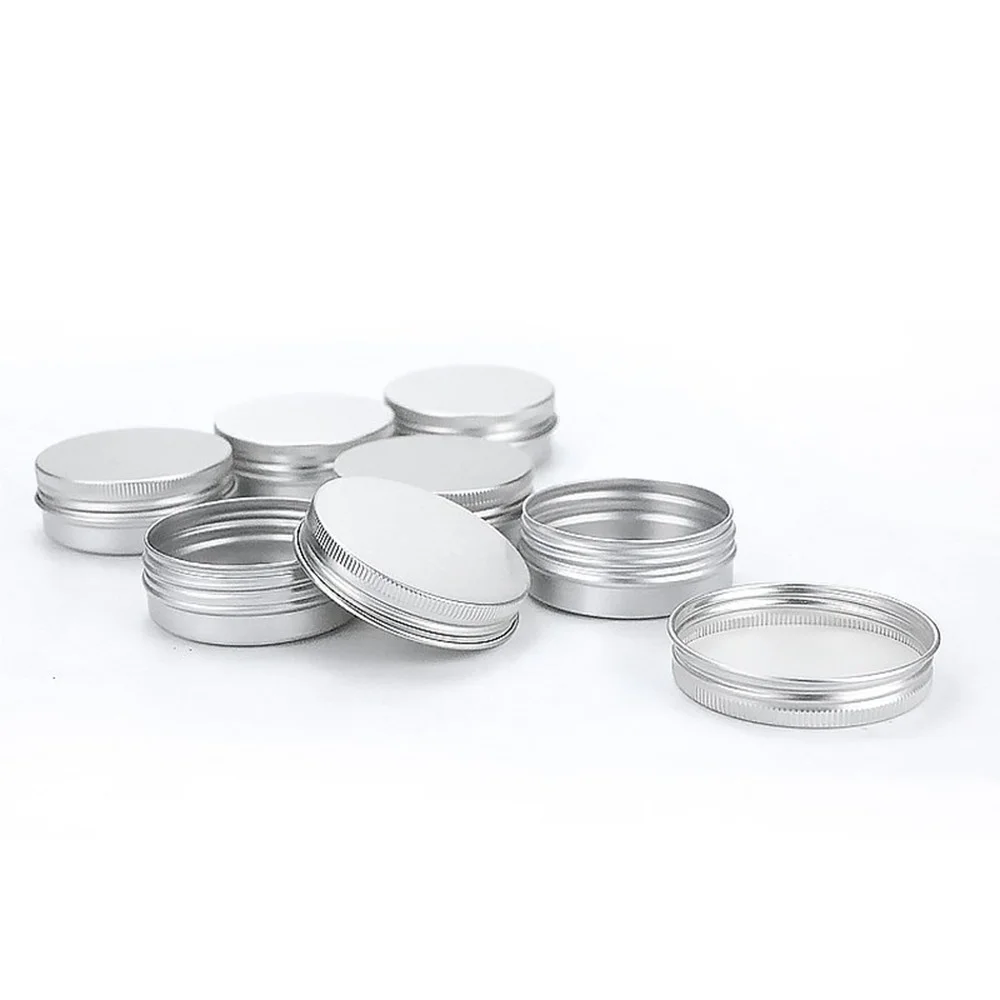 50 шт. Серебряная банка для крема Алюминиевый Косметический бальзам губ фантазия