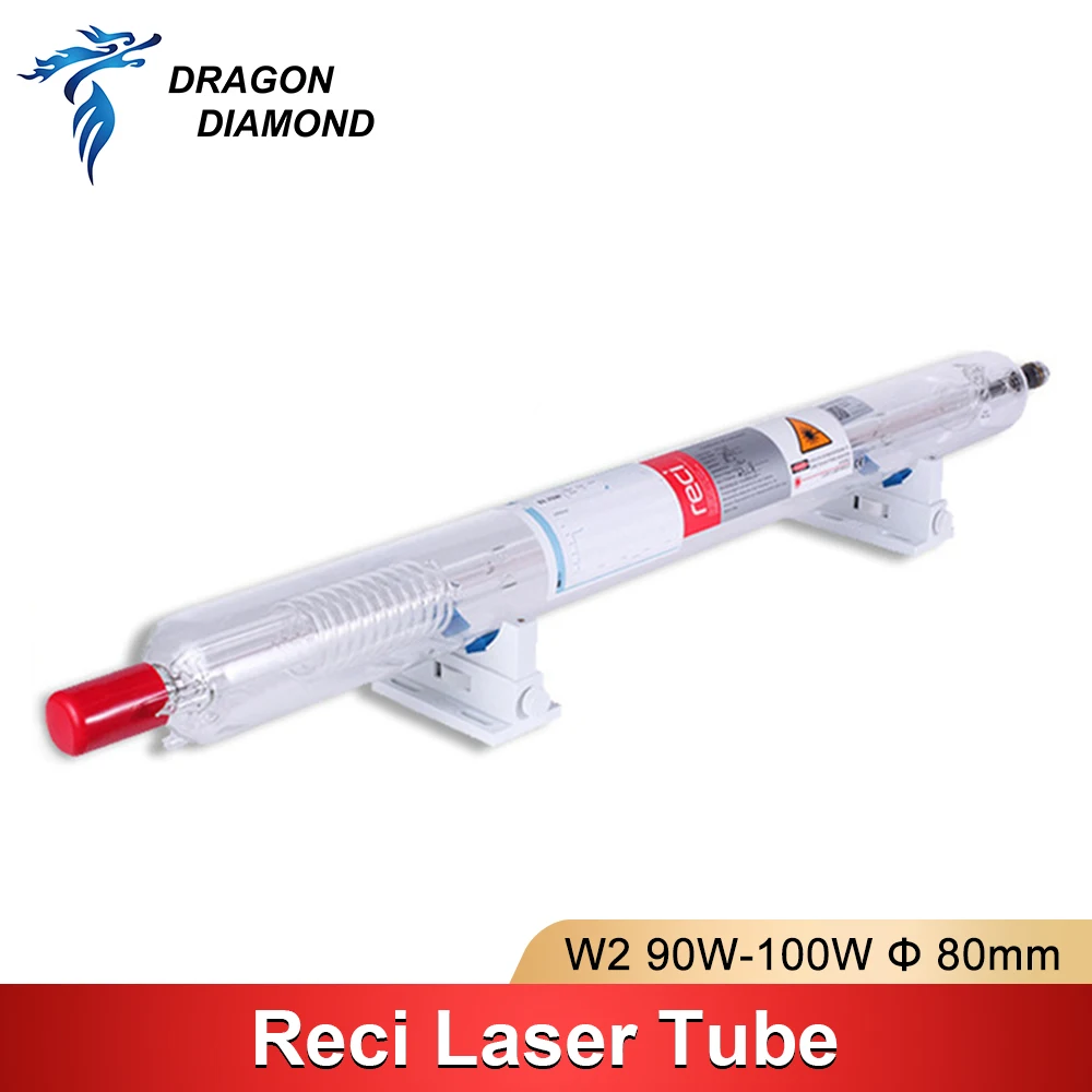DRAGON DIAMOND RECI W2 90-100W CO2 Laser Tube Glass Pipe Metal Head Length 1200mm Diameter 80mm For CO2 Laser Engraving Cutting