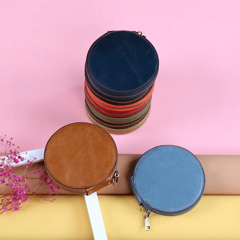 

New PU Leather Coin Purse Women Fashion Cute Round Zipper Small Clutch Wallet Card Holder Coin Pocket For Girl Female