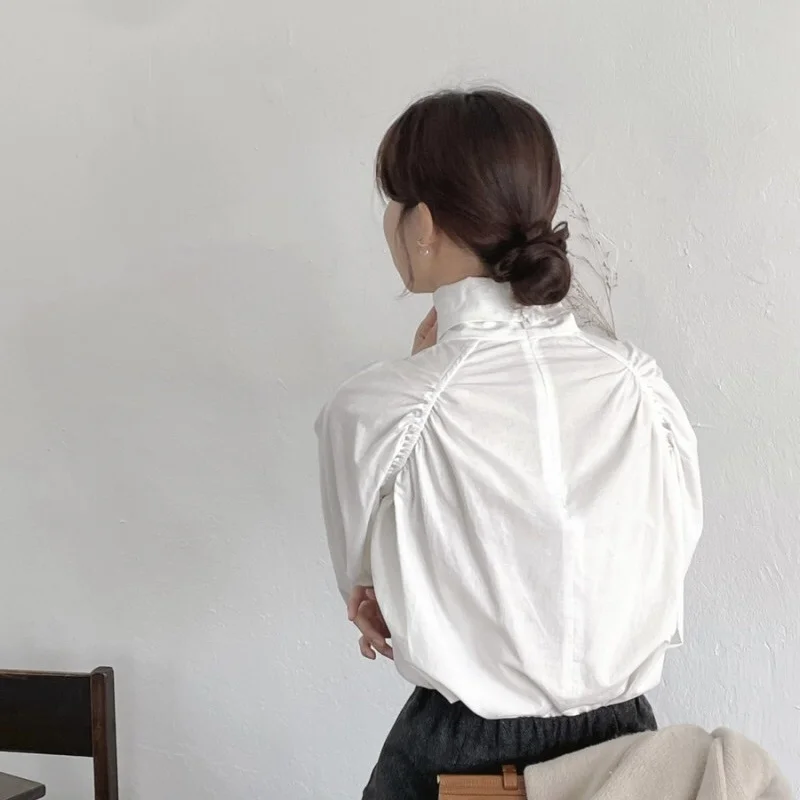 Женская однотонная Водолазка с длинным рукавом дизайнерская простая