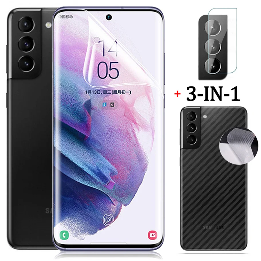 

s21 fe, front+back film for samsung s 21 fe soft glass s21 plus ultra s21+ galaxy s21fe screen protector s21 fe hydrogel film