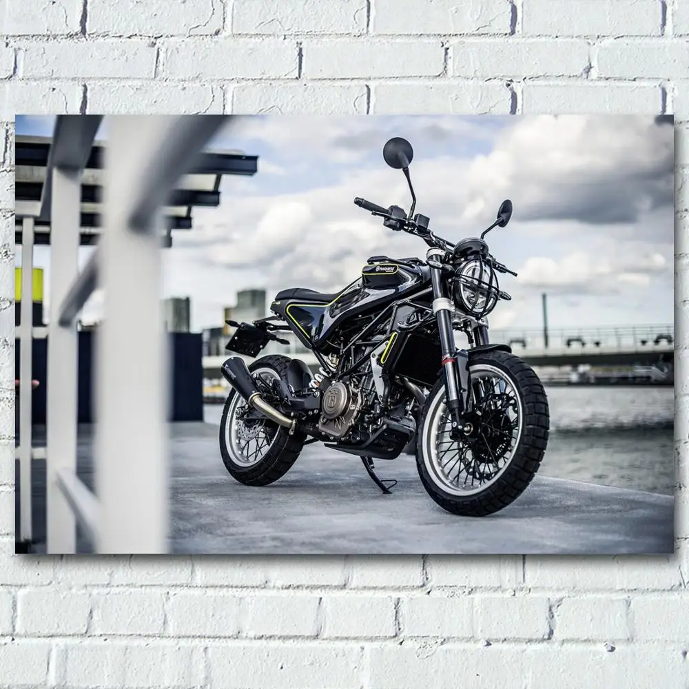 Картина на холсте с изображением мотоцикла Husqvarna Svartpilen 401 картина транспортных