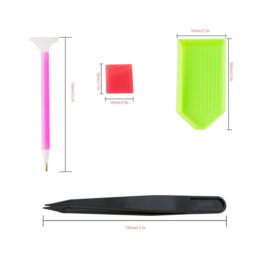 

DIY Diamond Painting Accessories 5D Diamond Painting Cross Stitch Embroidery Pen Tools Set Tweezers Glue Tray Sticky Pen Kit
