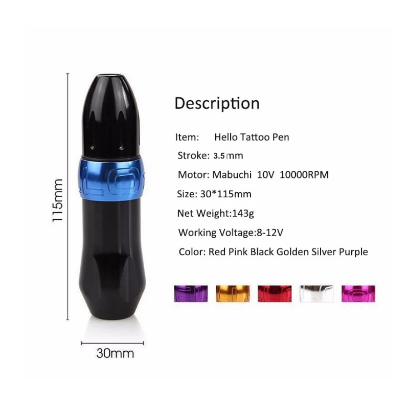 Новая тату-ручка роторная тату-машинка набор для тату Mabuchi мощный тихий двигатель