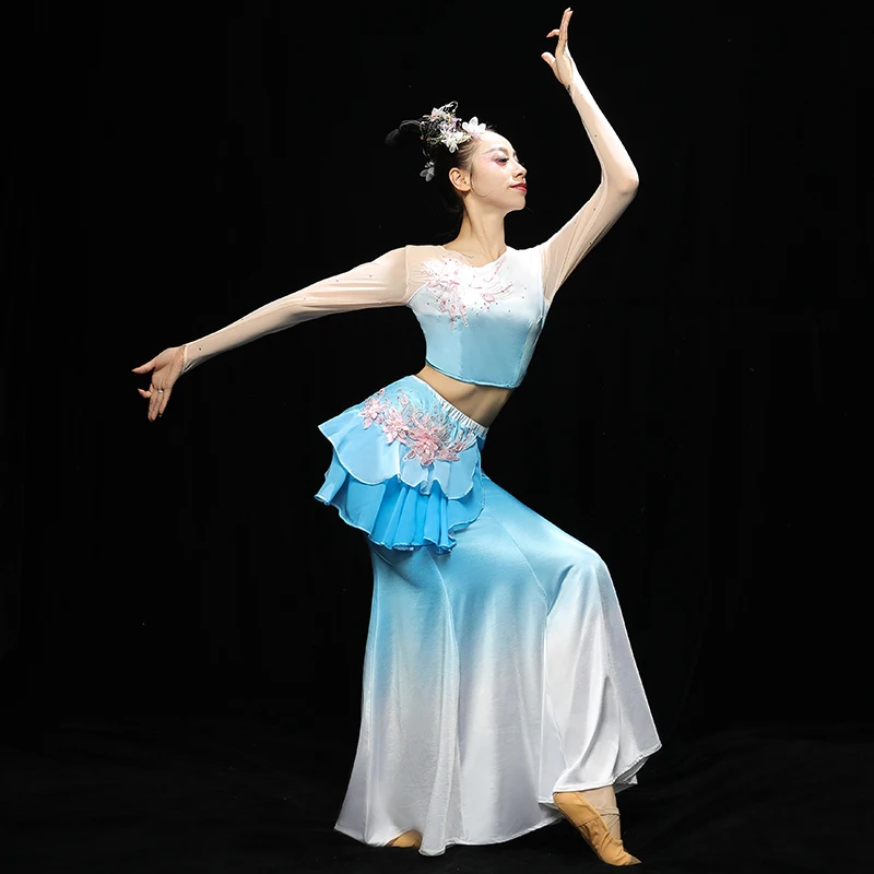 Традиционные китайские танцевальные костюмы костюм павлина тибетское платье