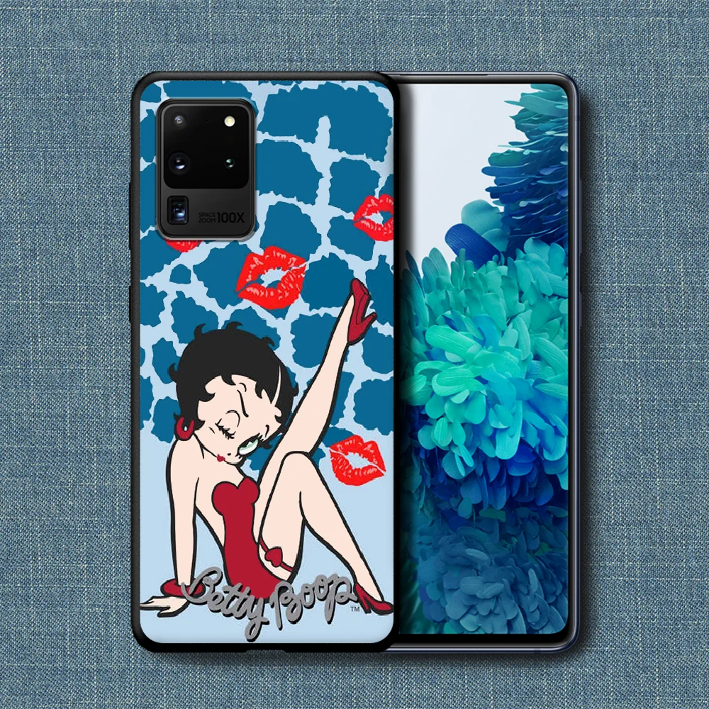 

Betty Boop Cartoon Brand Phone Case For Samsung Galaxy Note S 8 9 10 20 Plus E Lite Uitra black Waterproof Silicone Cover Luxury