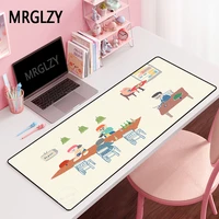 mrglzy cute illustration 40x90cm xl mouse pad genshin impact gamer large deskmat computer gaming peripheral accessories mousepad