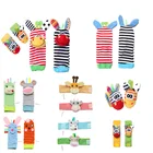 1 пара детских интерактивных игрушек 0-24 месяцев носки для малышей погремушки игрушки погремушки и носки для ног детские игрушки