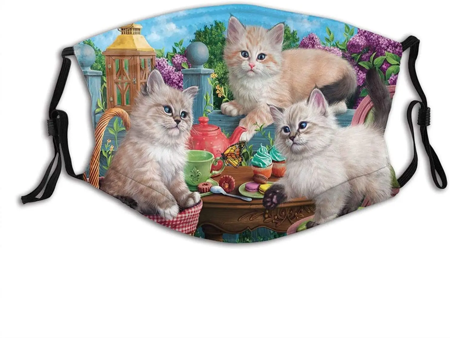 

Funny Animal Cats Face Mask for Men Women, Washable Face Balaclava Reusable Fabric Mask with 2 Filter
