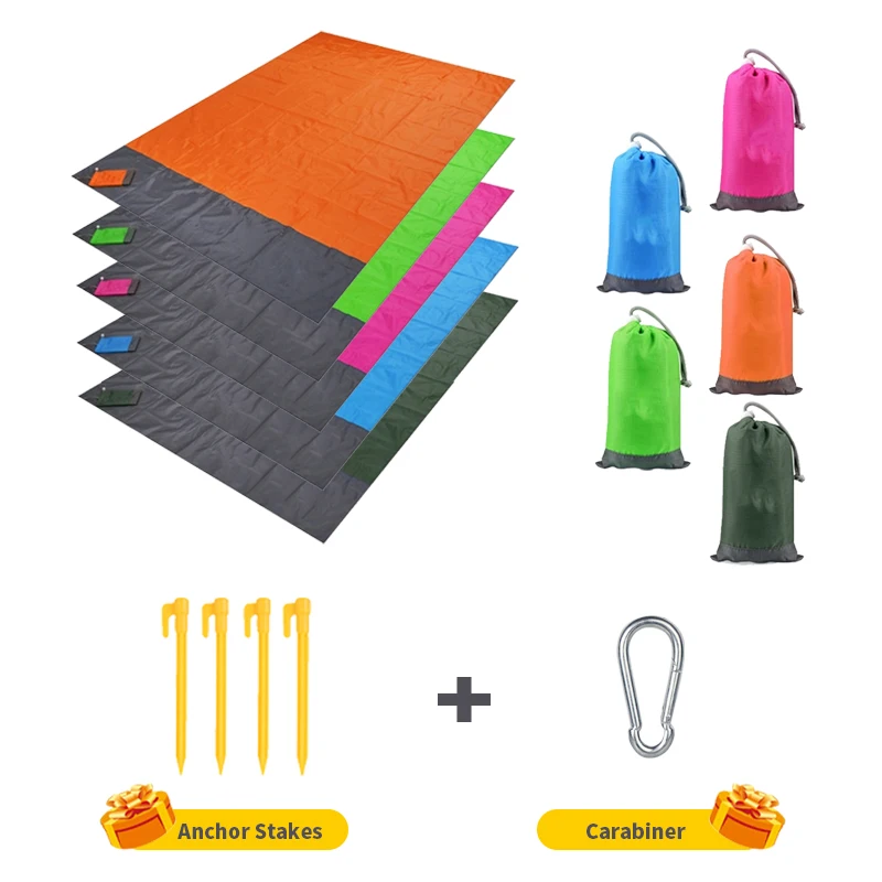 

Waterproof Pocket Beach Blanket Outdoor Travel Camping Mat Portable Lightweight Foldable Pocket Beach Mat Camping Picnic Blanket