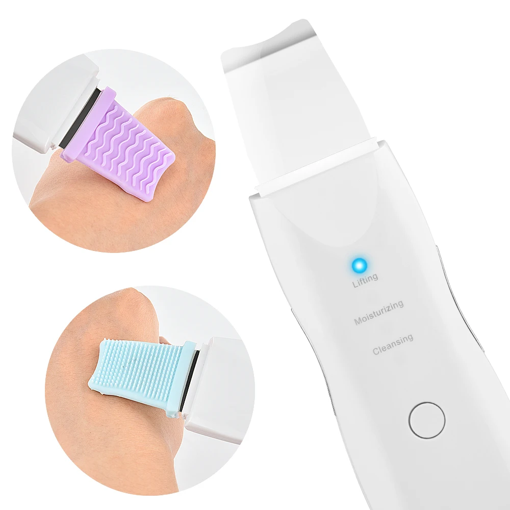 Koop Ultrasone Huid Scrubber Oplaadbare Ion Diepe Gezicht Reiniging Trillingen Stimulator Acne Mee-eter Verwijderen Cleanser Exfoliërende Porie