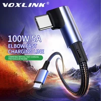 voxlink elbow pd100w usb type c to usb c 5a quick charging cable fast charger for huawei p40 samsung s10 macbook pro data cable