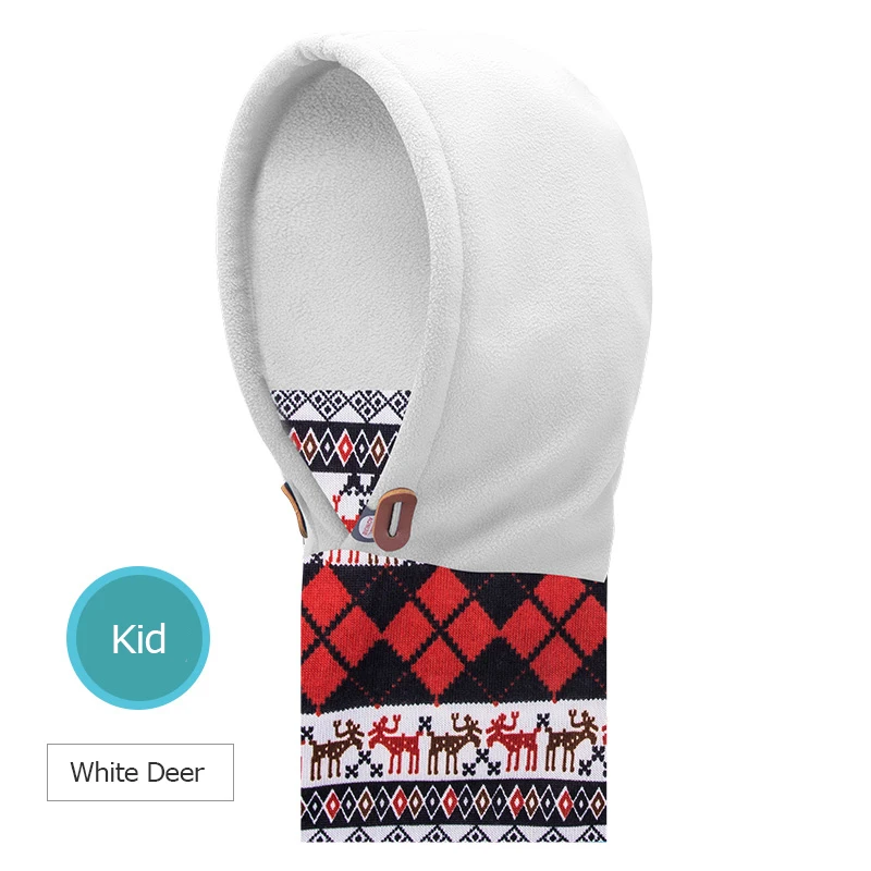 E813 White Deer AONIJIE E802 унисекс для взрослых и детей, двухслойная Зимняя Теплая Флисовая Балаклава, лыжная шапка, маска, шарф для бега - Цвет: E813 White Deer