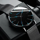 часы мужские 2022 минималистичные мужские модные часы, Роскошные ультратонкие кварцевые наручные часы, мужские деловые простые часы с сетчатым ремешком из нержавеющей стали