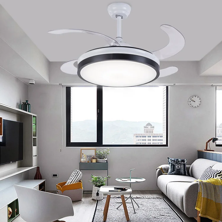 Роскошный Невидимый потолочный вентилятор современные вентиляторы с подсветкой