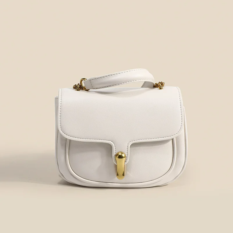 

Simple Metal Buckle Saddle Bag Female 2021 New Fashion Fresh Niche High-end One-shoulder Diagonal Bag All-match Handbag Speedy