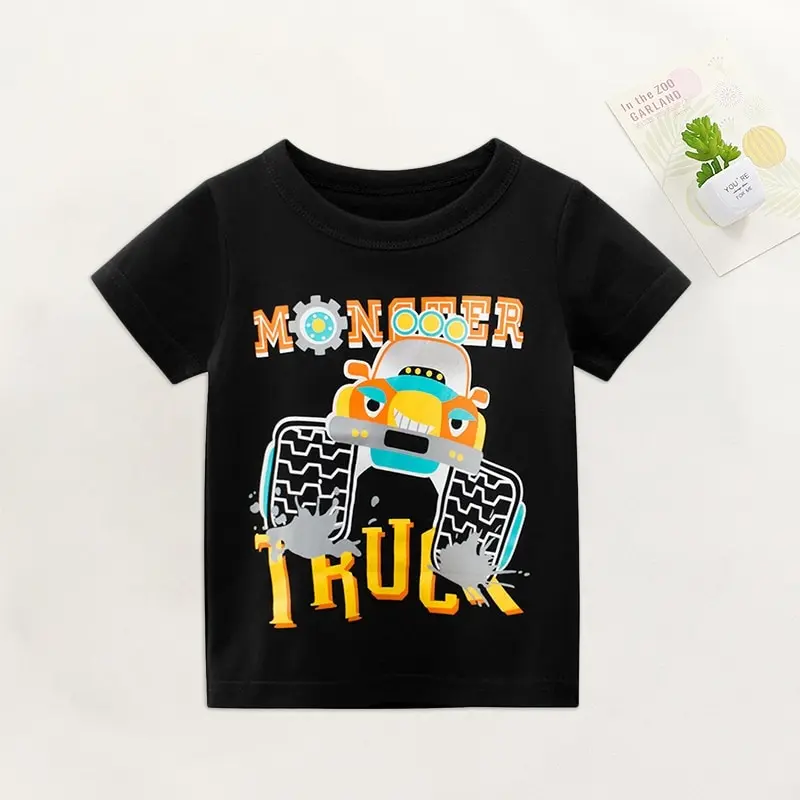 

CYSINCOS Short/Long Sleeve Brand Summer Ferocious Dinosaur Animal Car Printed T-shirt Boy T-shirt Kids Tees Children Girl Tops