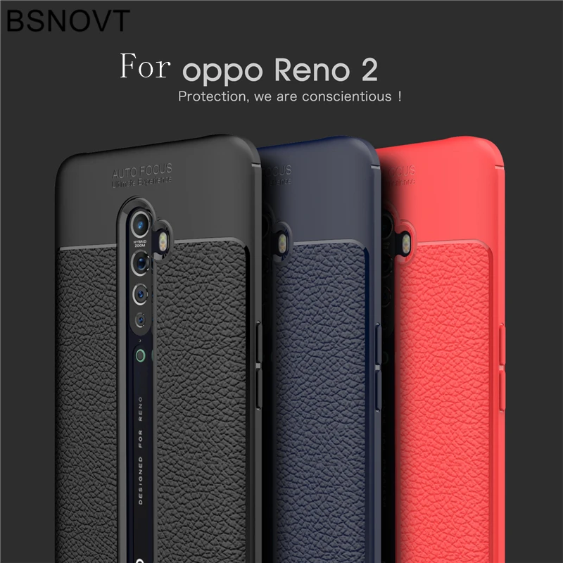 for oppo reno 2 case soft silicone luxury leather shockproof anti knock 6 5 inch back case for oppo reno 2 cover for oppo reno2 free global shipping
