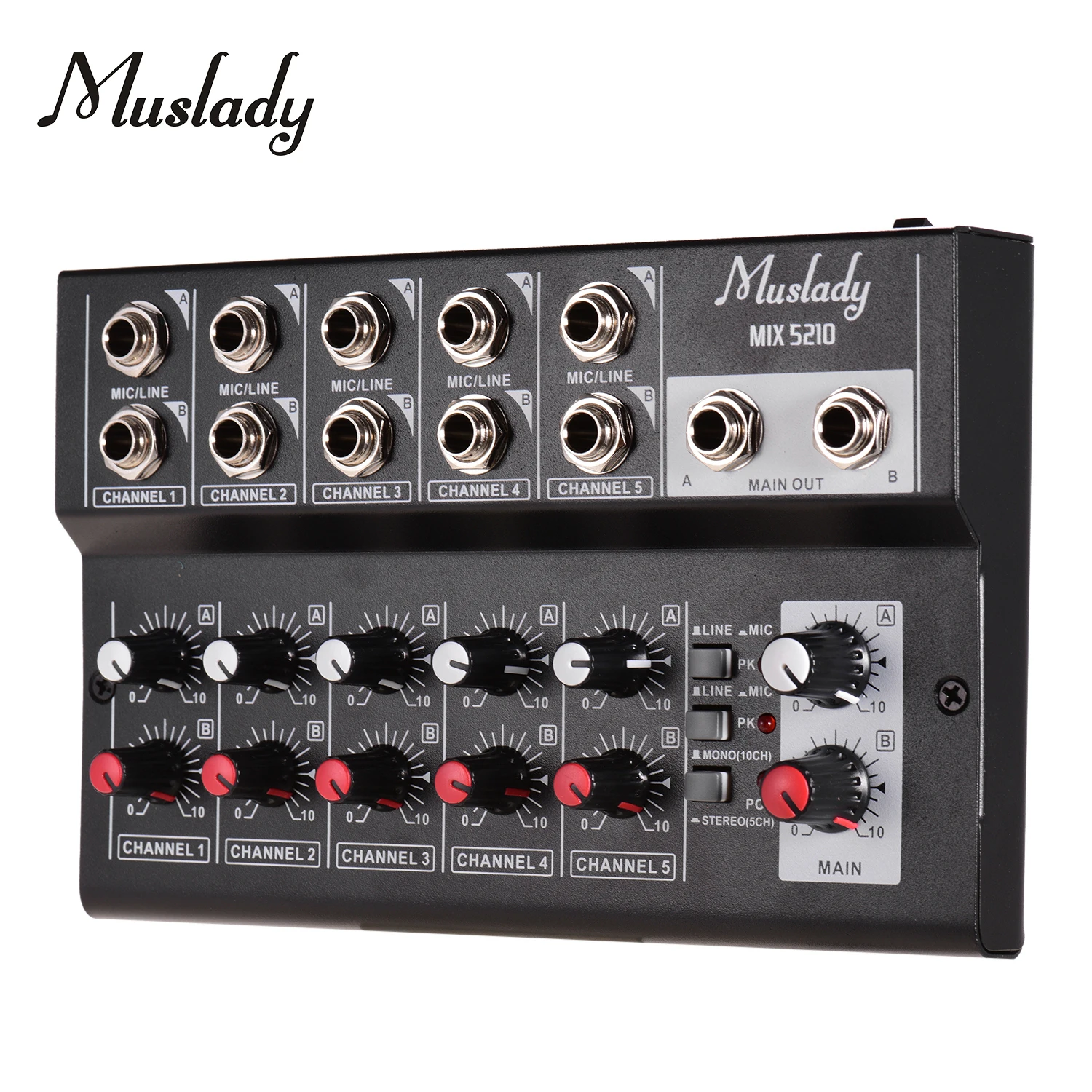 Muslady MIX5210 10-канальный микшерный пульт Цифровой аудио миксер стерео для записи DJ