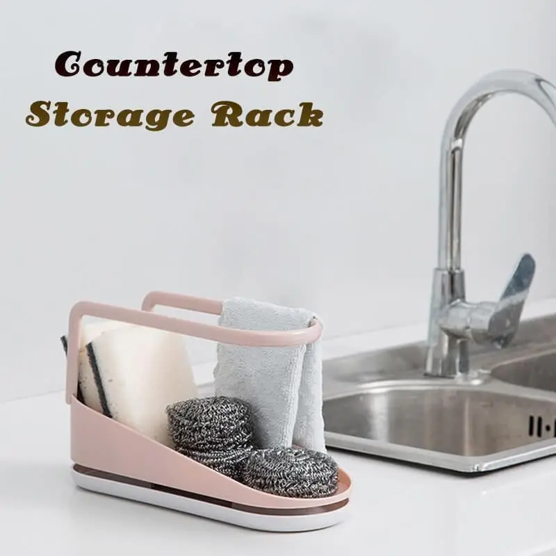 

Storage Shelf Sponge Holder Draining Sink Box Kitchen Organizer Draining Rack Dish Storage Rack Stands Tidy Utensils Towel Rack