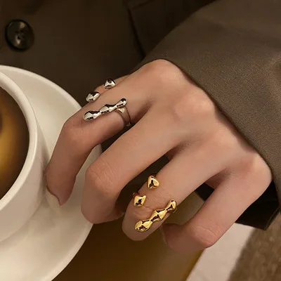 

Originality Geometric Ring For Men And Women Opening Adjustable Ring Japanese And Korean Style Minority Design Accessory