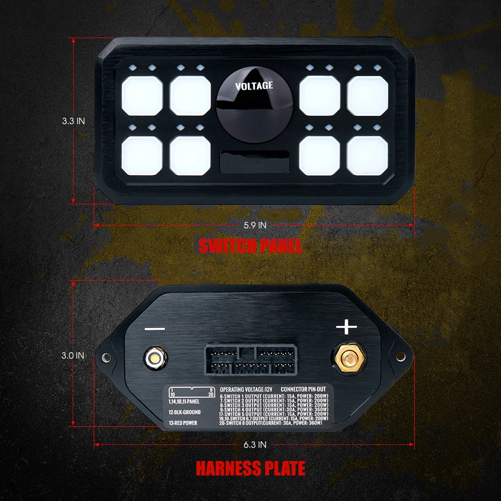 Koop Blauw Licht 8-Schakelaar Controle Systeem Led Touch Screen Bedieningspaneel, Geschikt Voor Utv-Politie Patrouillewagen-Ambulance