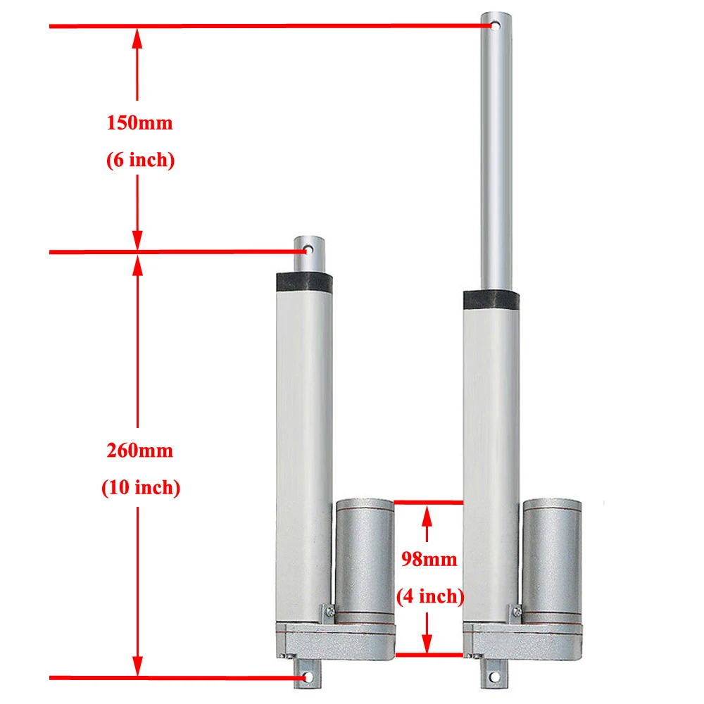 Многофункциональный линейный привод и монтажные кронштейны 150 мм/6 дюймов 12 в