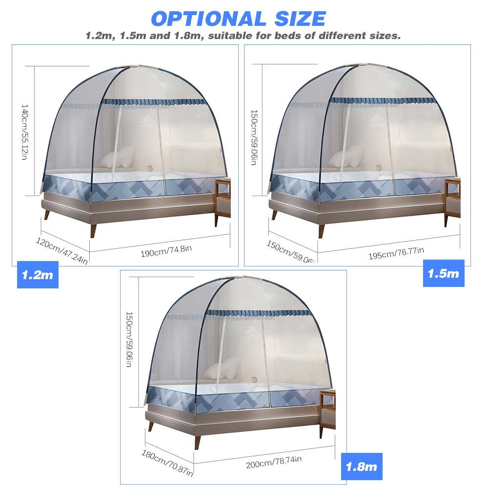 Универсальная противомоскитная сетка с сумкой для хранения купольная подвесная