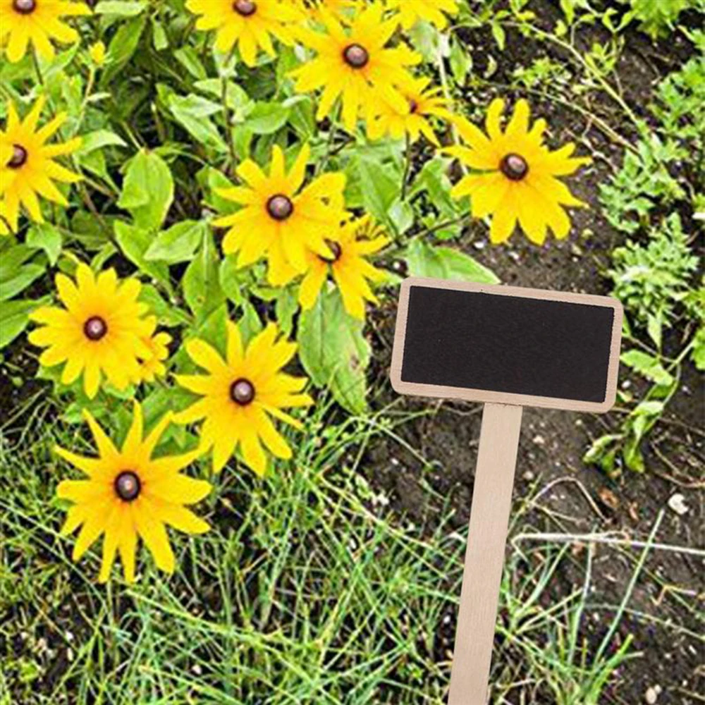

10pcs Flower Marker Thick Tag Label Mark For Home Garden Decoration Ornaments Wooden Chalkboard Blackboard Succulent Plant Label