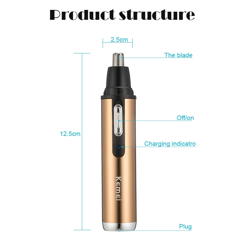 Kemei 4 в 1 перезаряжаемый триммер для волос носу электрический мужской бритва